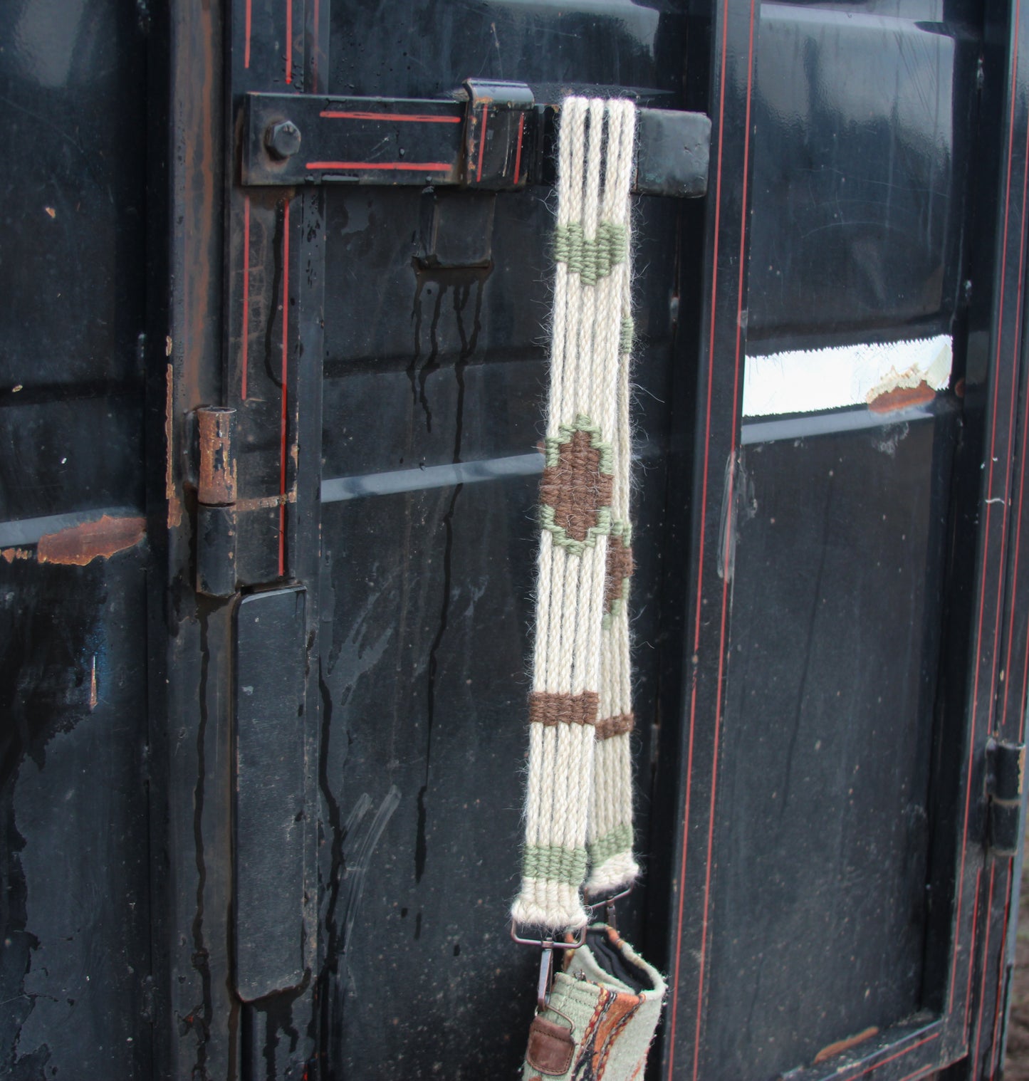 Sage green & Brown Mohair Strap