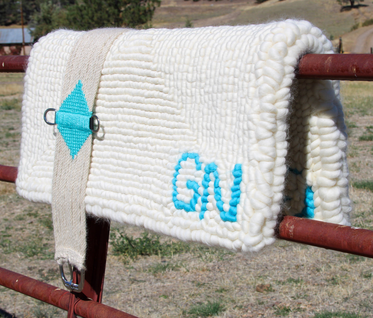 32x32x2” Natural Pulled Wool Saddle Pad with brand or initials