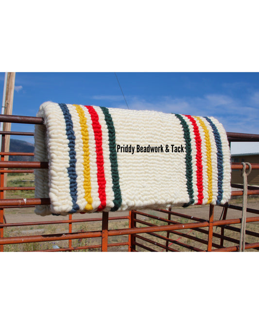 “Hudson Bay” Inspired Pulled Wool Saddle Pad