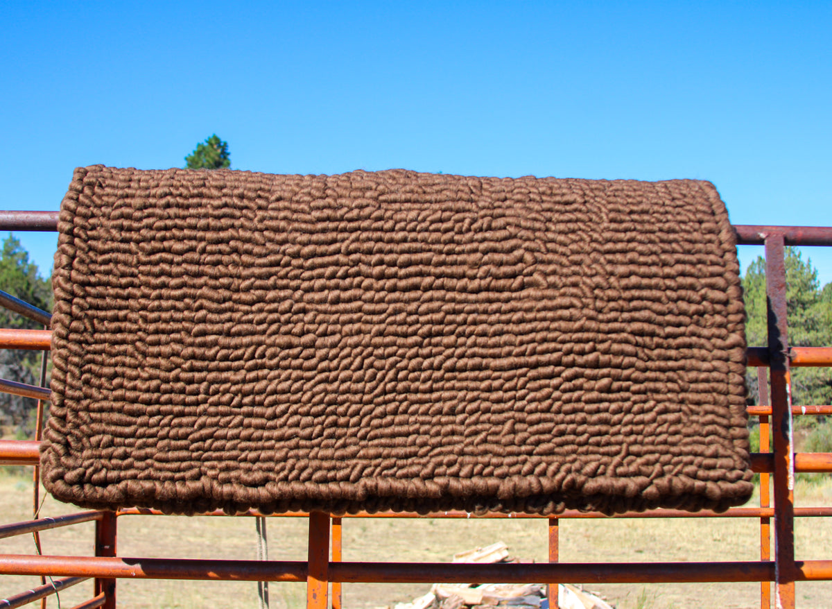 32x32x2 Brown Pulled Wool Saddle Pad