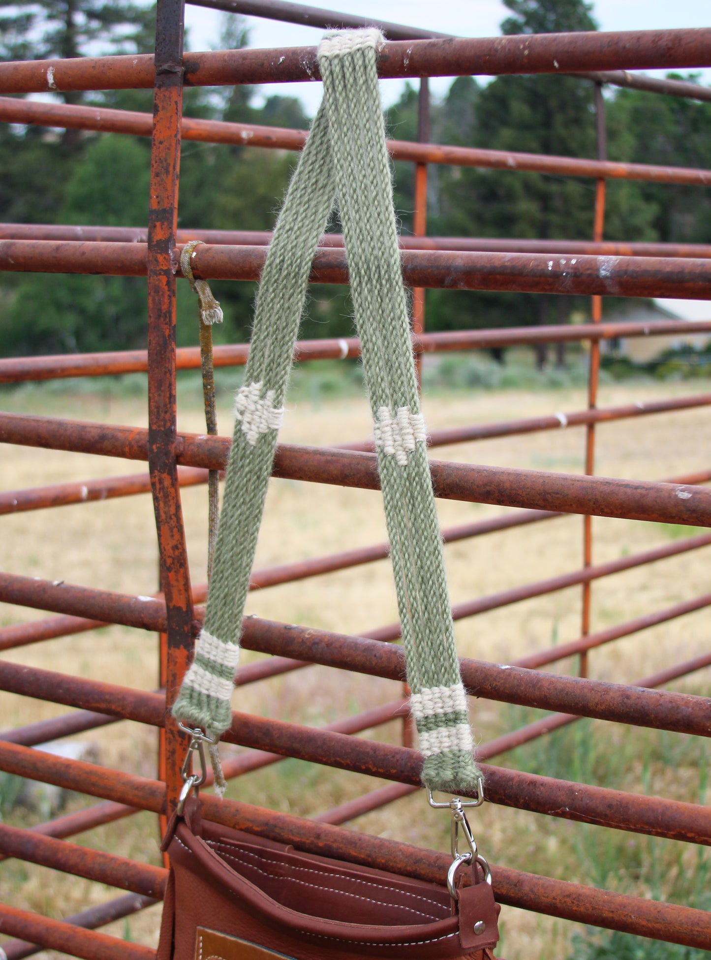 Sage Green Mohair Purse Strap