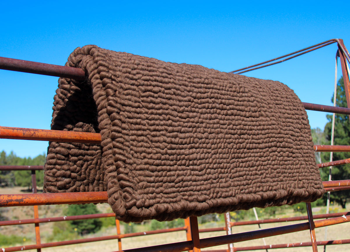 32x32x2 Brown Pulled Wool Saddle Pad