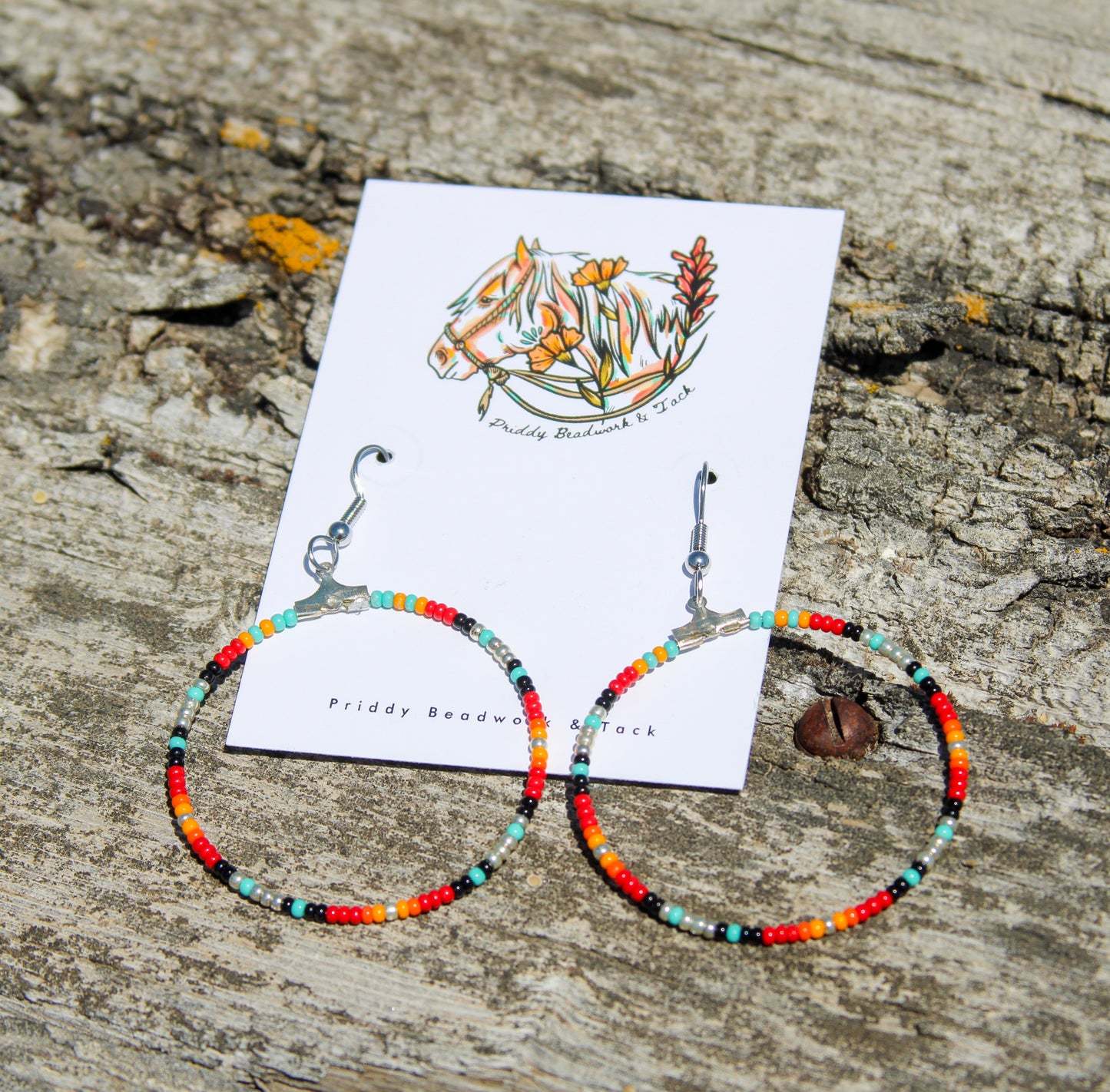 Beaded Hoops-Metallic