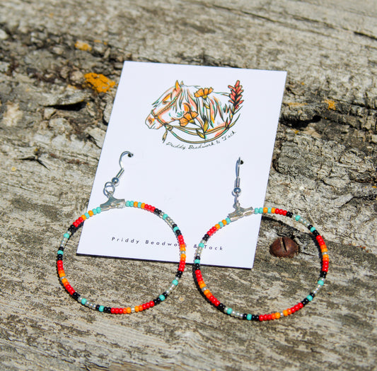Beaded Hoops-Metallic