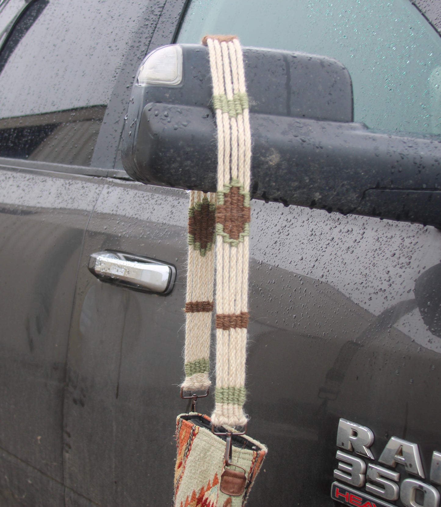 Sage green & Brown Mohair Strap