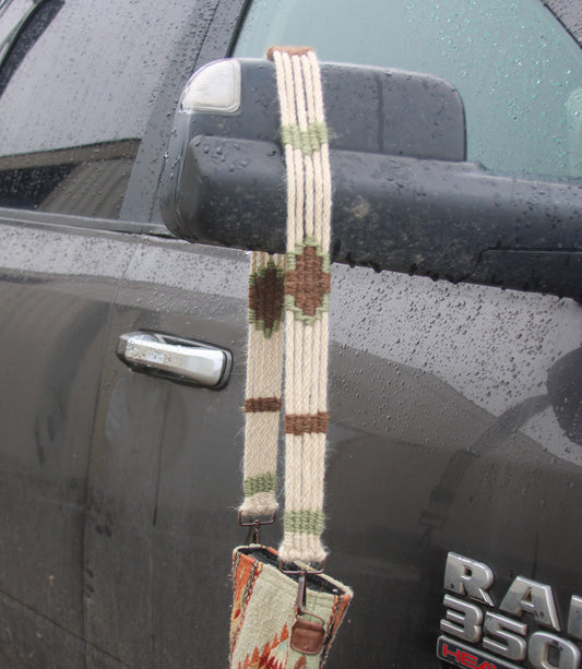 Sage green & Brown Mohair Strap