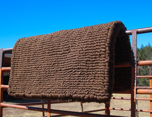 32x32x2 Brown Pulled Wool Saddle Pad