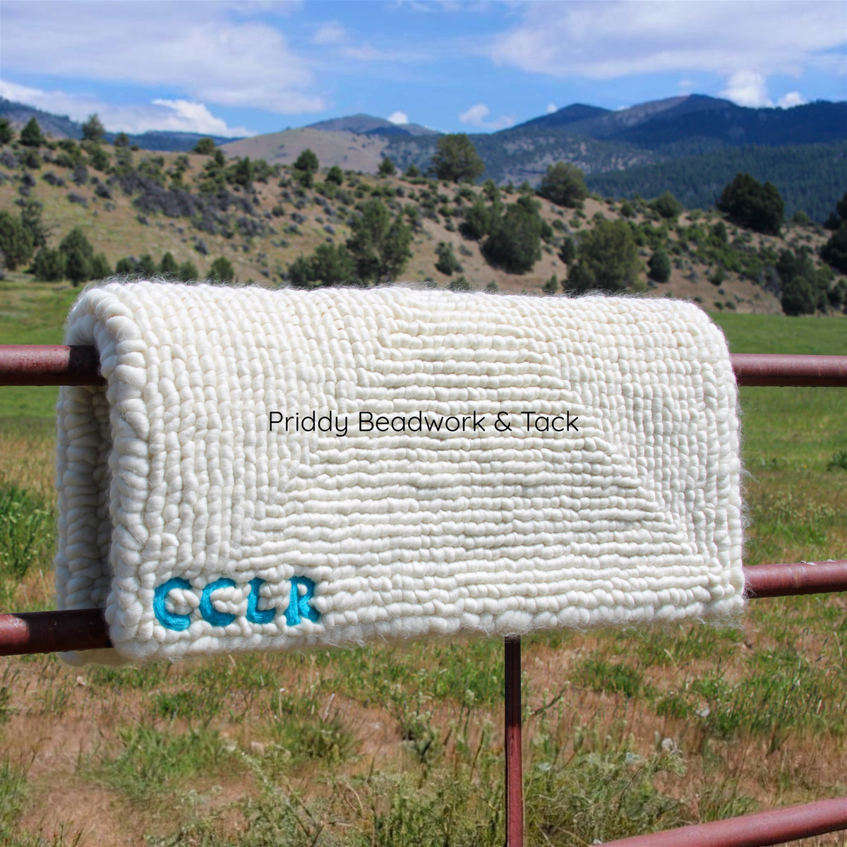 32x32x2” Natural Pulled Wool Saddle Pad with brand or initials