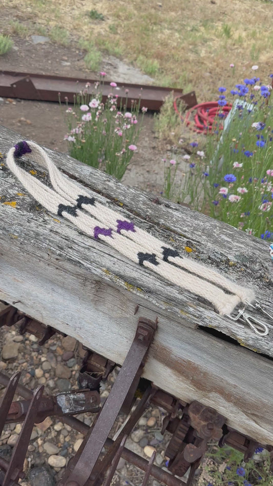Purple & Natural Mohair Purse Strap